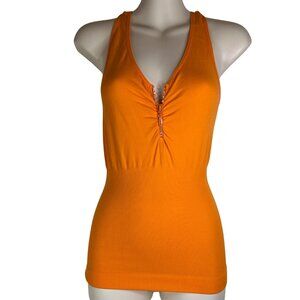 Giti Womens Orange Sleeveless Racerback Tank Top Stretch Comfort One Size S-XL